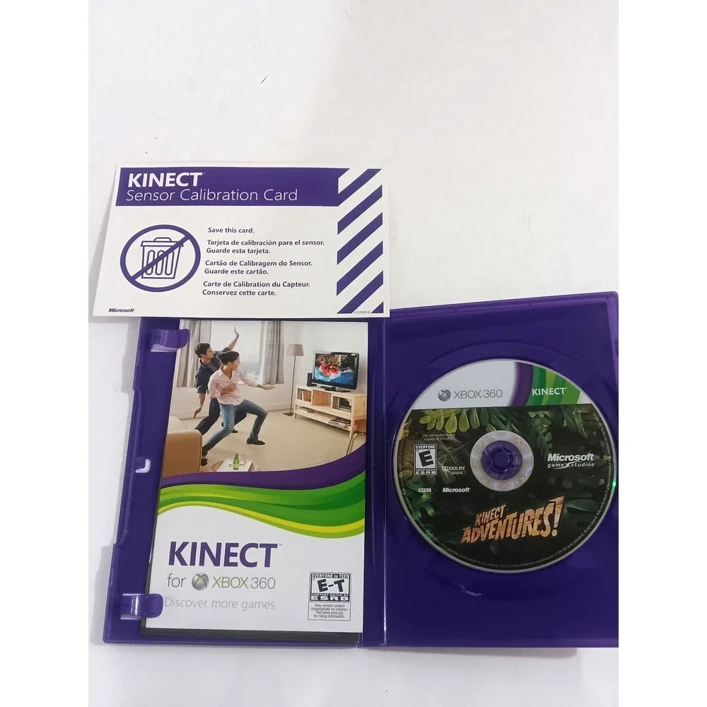 Kinect Adventures Xbox 360 Complete with Calibration Card & Manuals WORKING